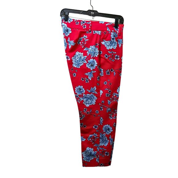 Roz & Ali Ankle Pants Women’s 12 Petite Red Floral Stretch 33x25 - Picture 4 of 6